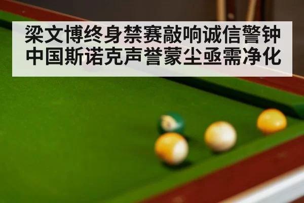梁文博终身禁赛敲响诚信警钟 中国斯诺克声誉蒙尘亟需净化